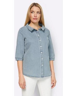 heine Klassische Bluse Jeansbluse 3/4-Arm - Blau