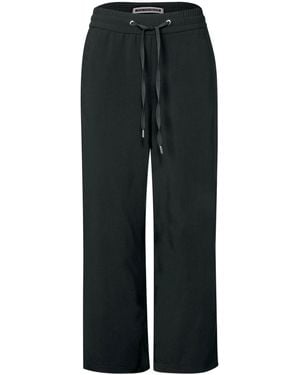 Street One Stoffhose Wide Leg Hose Style Emee (1-tlg) - Schwarz