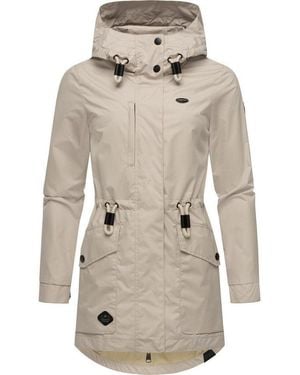 Ragwear Parka Alysa Stylische Damen Übergangsjacke Mit Taillenzugband - Natur