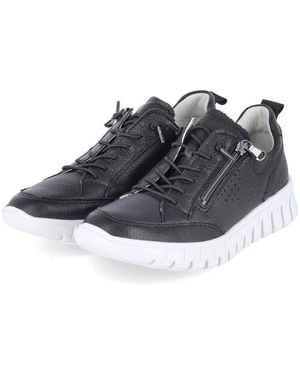 Waldläufer Schnürschuhe 916003-169/001 Damen Glattleder Schnürschuh - Schwarz
