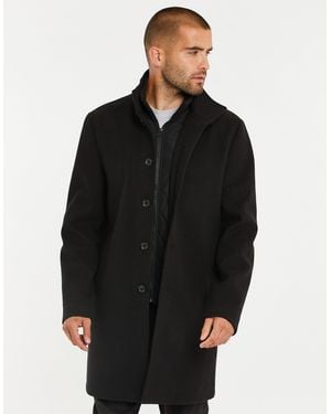 Threadbare Kurzmantel THB LUXE Jacket Funnel Neck Mock (1-tlg) mit angesagtem Stehkragen - Schwarz