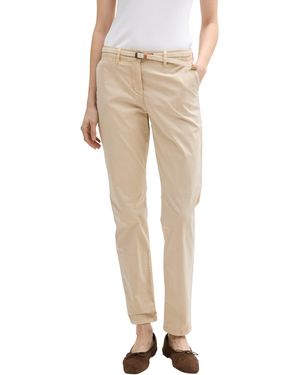 Tom Tailor Chinohose mit Gürtel - Natur