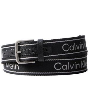 Calvin Klein Stoffgürtel Short Round Buckle Webbing 35Mm Regular Fit Und Größenverstellbar - Schwarz