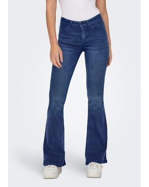 ONLY B1000 Jeans Bootcut Hose High Waist Flared Schlaghose weite Jeanshose - Blau