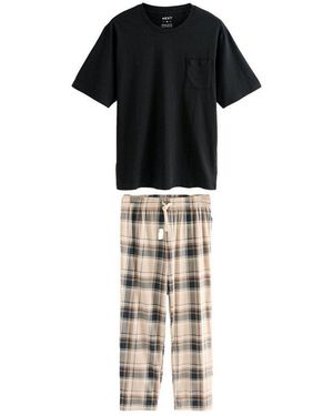 Next Pyjama Kurzärmeliges Jersey-Schlafanzug (2 Tlg) - Schwarz