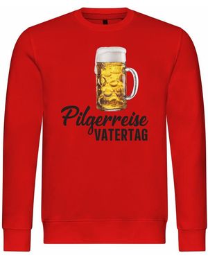 deinshirt Rundhalspullover Pullover Pilgerreise Vatertag Mit Print Motiv, Grafik - Rot
