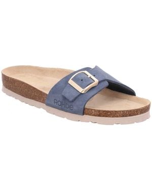 Rohde Sunnys N°11 Pantolette Sommerschuh, Schlappen Mit Vorgeformtem Softfußbett - Schwarz
