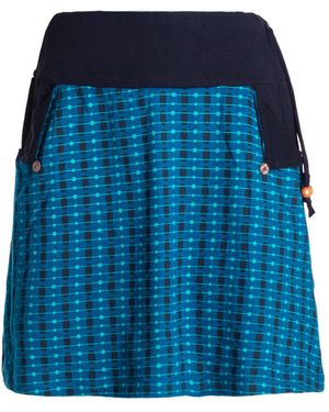 Vishes Minirock Mini-Rock Baumwolle Punkte extrabreiter Bund - Blau