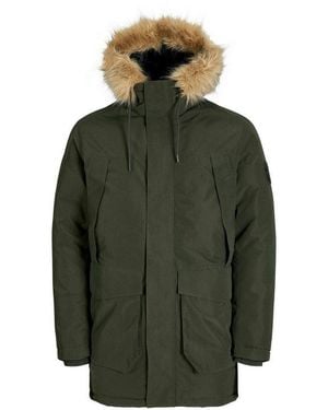Jack & Jones Parka Jjcamp Faux Fur Parka Pls - Grün
