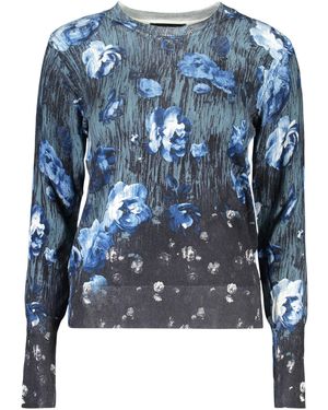 Desigual Strickpullover Blauer pullover mit Muster & Rundhalsausschnitt
