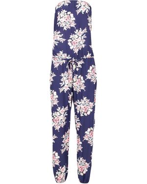malito more than fashion Jumpsuit 1495 mit Stoffgürtel Einheitsgröße - Blau