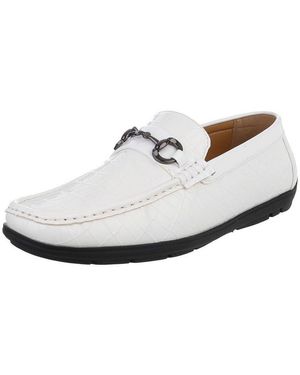 CoolWalk Eleganter Mokassin Mit Kroko-Prägung Für Herren Slipper (90112432) Flach Slipper - Weiß