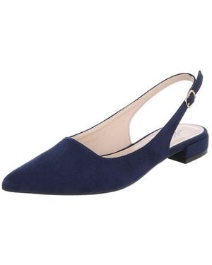 Ital-Design Damen Schnürstiefel Combat-Style Mit Schnalle Schnürpumps (92078870) Blockabsatz Schnür- & Riemchenpumps - Blau