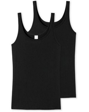 Schiesser Unterhemd Modal Essentials Single Jersey, Weich, Elastisch - Schwarz