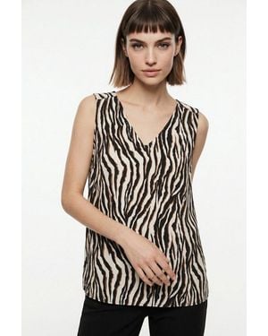Vero Moda V-Shirt Vmeasy Joy S/L V-Neck Top Wvn Ga Viskose, Regular Fit - Schwarz