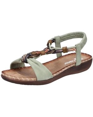 Rieker Sandale Sommerschuh, Urlaubsschuh, Fersenriemchen Mit Gummizug - Schwarz