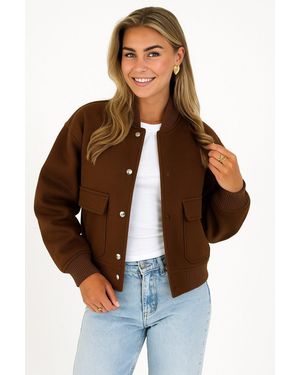Worldclassca Bomberjacke Trench Jacke Übergangsjacke College Blouson - Braun