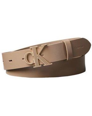 Calvin Klein Ledergürtel Round Ck Buckle 30Mm Belt Inlay Größenverstellbar Mit Metallschließe - Weiß