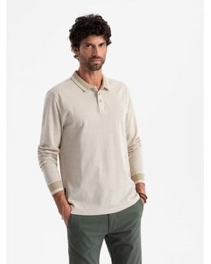 Ombre Poloshirt -Polo-Langarm - Natur