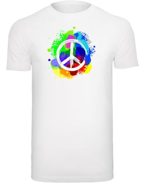 Merchcode Peace - Graffiti T-Shirt Round Neck (1-tlg) - Weiß