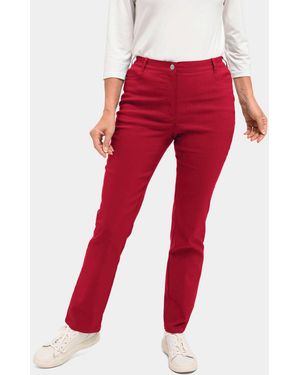Goldner Stoffhose Kurzgröße: Perfekte Super-Stretch-Hose CARLA - Rot