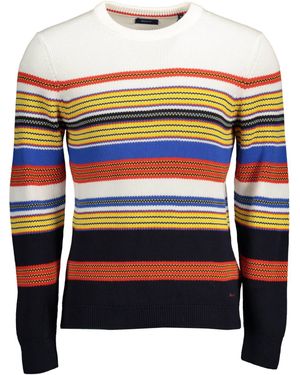 GANT Strickpullover Eleer pullover in Blau – Langarm, Rundhals, dezente Sticke - Grün