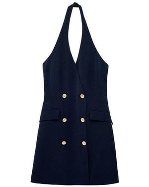 Koton Midikleid Zweireihiges Ärmelloses Minikleid - Blau