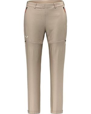 Salewa Outdoorhose Puez Talvena Durastretch 2/1 Pant W Vielseitige Damen-Softshellhose Mit Abnehmbaren Beinen, Ideal Für - Natur