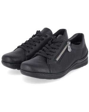 Rieker Schnürschuhe 48901-00 Damen Kunstleder Schnürschuh - Schwarz