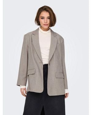 ONLY Longblazer Onllinda Ls Boyfr Mel Blazer Tlr Noos Mit Reverskragen - Grau