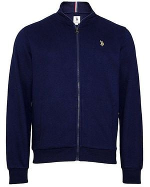 U.S. POLO ASSN. Sweatjacke Jacke Basic Sweatjacke Mit Stickerei (1-Tlg) - Blau