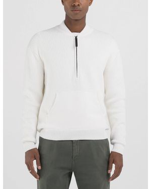 Replay Strickpullover Cotton Fresh Handfeel Comfort - Weiß