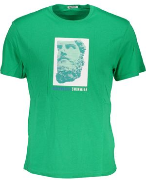 Bikkembergs Kurzarm T-Shirt in Grün mit Rundhals und