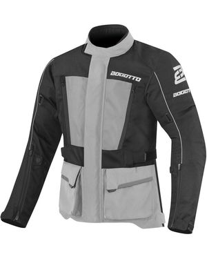 Bogotto Motorradjacke Tampar Tour wasserdichte Motorrad Textiljacke herausnehmbares Innenfutter,wasserdicht - Grau