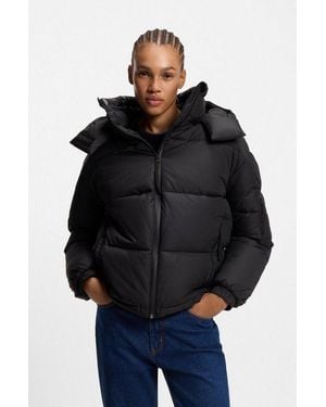 HUGO Steppjacke Farida Im Relaxed Fit Mit Verkürzter Länge - Schwarz
