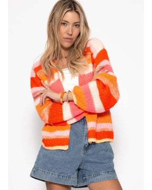 SassyClassy Cardigan mehrfarbigen Streifen - Orange