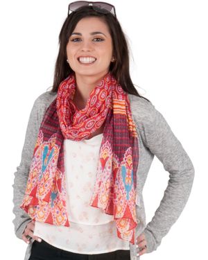 Sunsa Schal Tuch. Baumwolle Halstuch. Sommer Scarf ., Abstract Modern Aufdruck - Rot