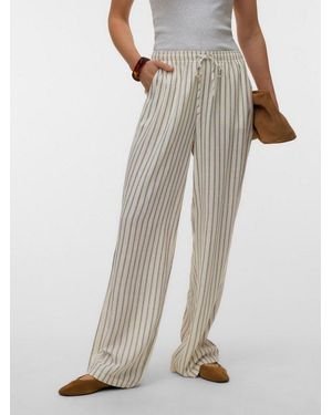 Vero Moda Schlupfhose Vmrosie Mw Wide Pant Noos Viskosemischung, Oversize - Natur