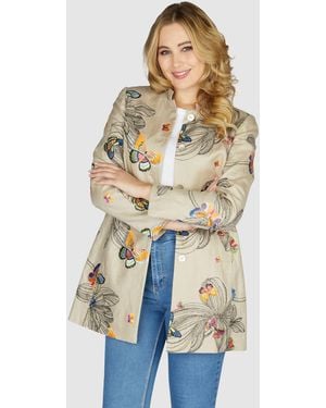 White Label Longblazer aus Leinen - Natur