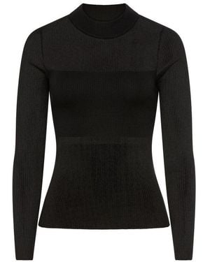 HUGO Stehkragenpullover Slumy Mit Bandeau-Effekt, Slim Fit - Schwarz