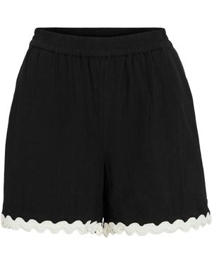 Vila Shorts VIMANDA WAVY - Schwarz