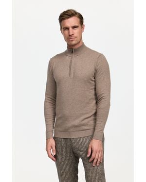 Zuitable Strickpullover DiZip 401 - Braun