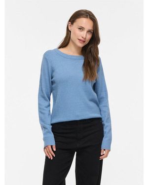 Vila Rundhalspullover Viril O-Neck L/S Knit Top - Blau