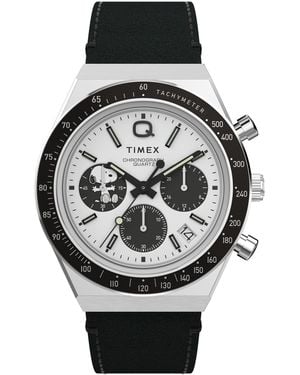 Timex Quarzuhr Q Chronograph x Peanuts Snoopy, (1-tlg), Quarz-Chronographenuhr - Schwarz