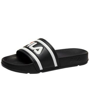 Fila Morro Bay Slipper Badeschuh Mit Großem Markenschriftzug - Schwarz