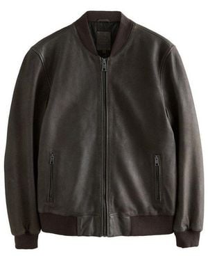 Next Lederjacke Signature Bomberjacke Aus Leder (1-St) - Schwarz