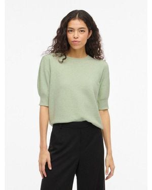 Vila Strickpullover Viril 2/4 Sleeve O-Neck Knit Top - Grün
