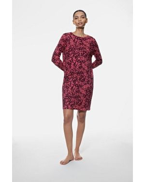 Mey Nachthemd Damen Nachthemd Langarm Serie Flower Harmony (1-Tlg) - Rot