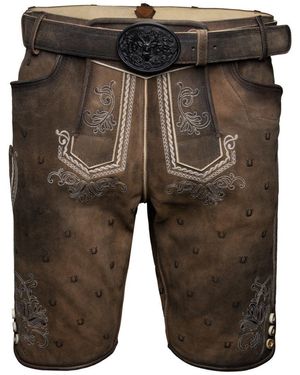 KRÜGER Trachtenlederhose Harvey mit Gürtel - Grau