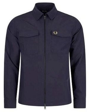 Fred Perry Shirtjacke Herren Jacke, Zip Overshirt, Leichte Jacken - Blau
